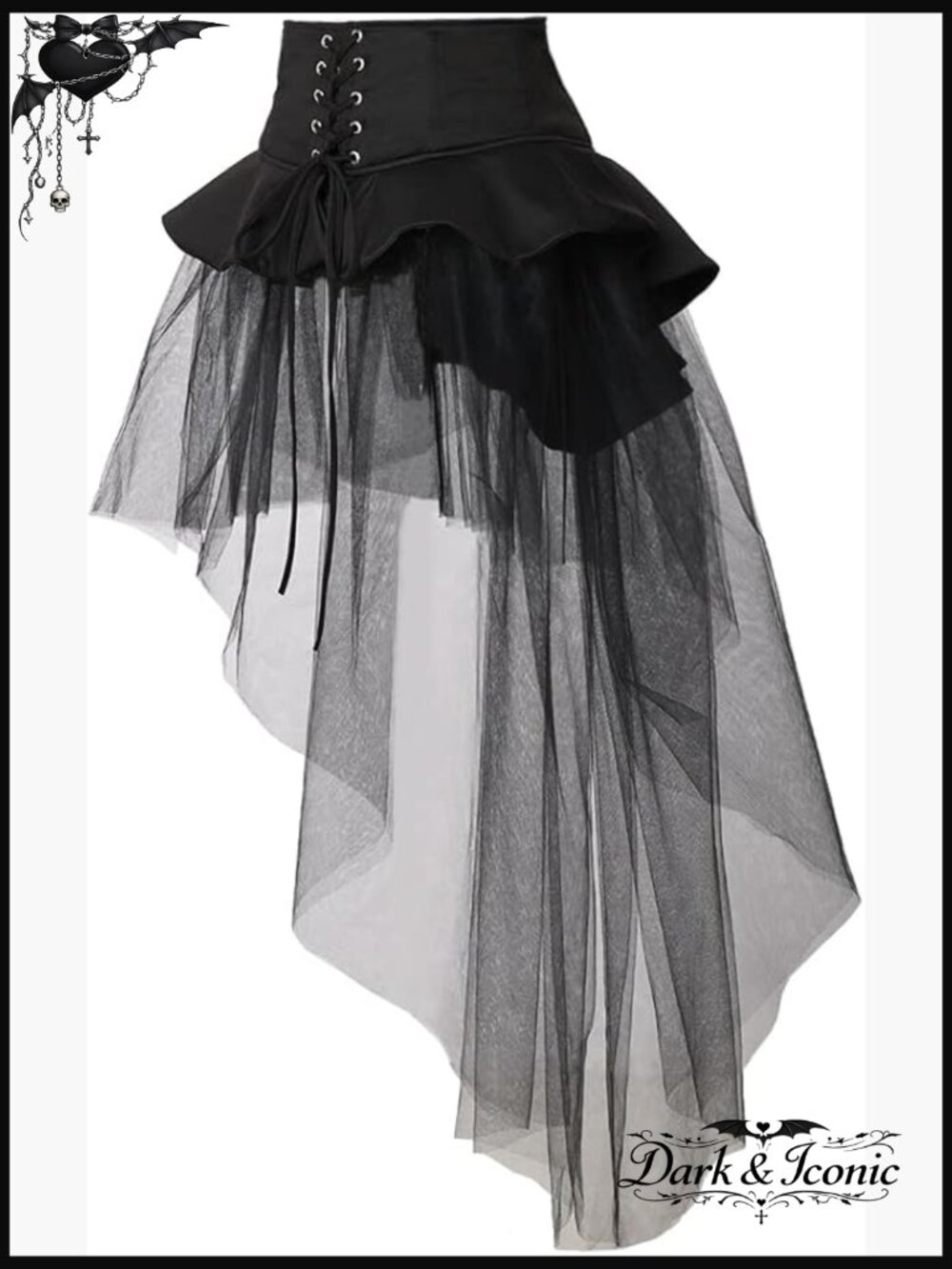 Steampunk Tulle Skirt with Waist Belt Corset Costume